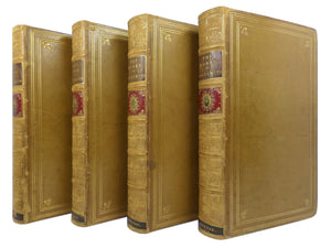 THE WORKS OF OLIVER GOLDSMITH 1854 LEATHER BOUND IN FOUR VOLUMES