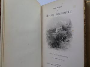 THE WORKS OF OLIVER GOLDSMITH 1854 LEATHER BOUND IN FOUR VOLUMES