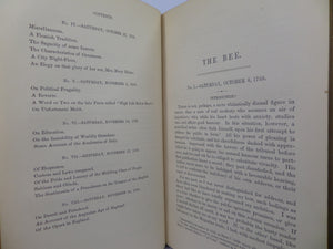 THE WORKS OF OLIVER GOLDSMITH 1854 LEATHER BOUND IN FOUR VOLUMES