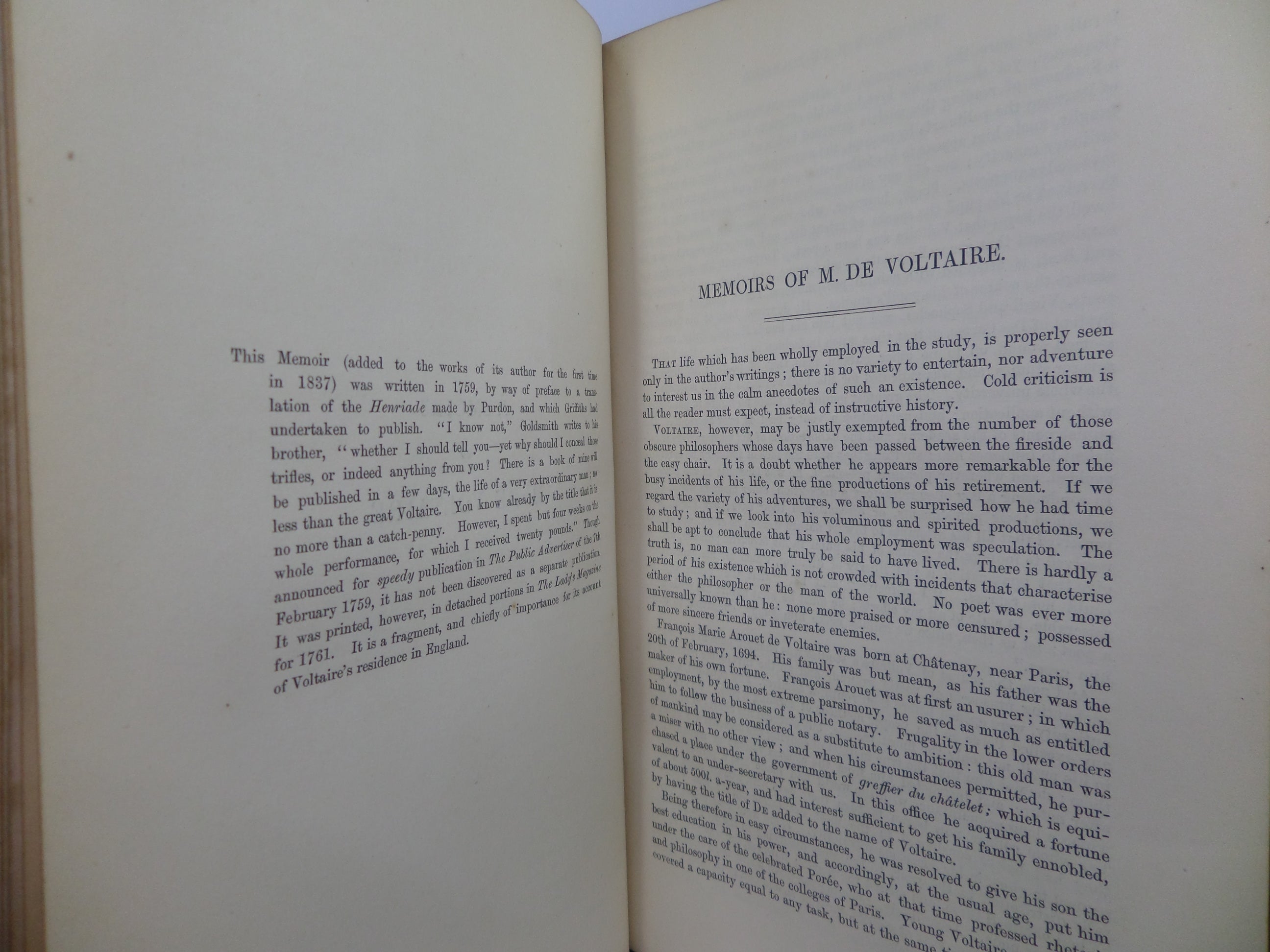 THE WORKS OF OLIVER GOLDSMITH 1854 LEATHER BOUND IN FOUR VOLUMES