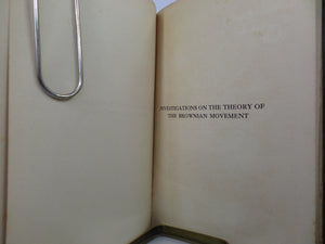 INVESTIGATIONS ON THE THEORY OF THE BROWNIAN MOVEMENT BY ALBERT EINSTEIN 1926