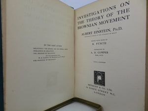 INVESTIGATIONS ON THE THEORY OF THE BROWNIAN MOVEMENT BY ALBERT EINSTEIN 1926