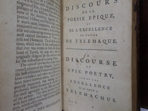 THE ADVENTURES OF TELEMACHUS IN FRENCH & ENGLISH BY FRANCOIS FENELON 1754