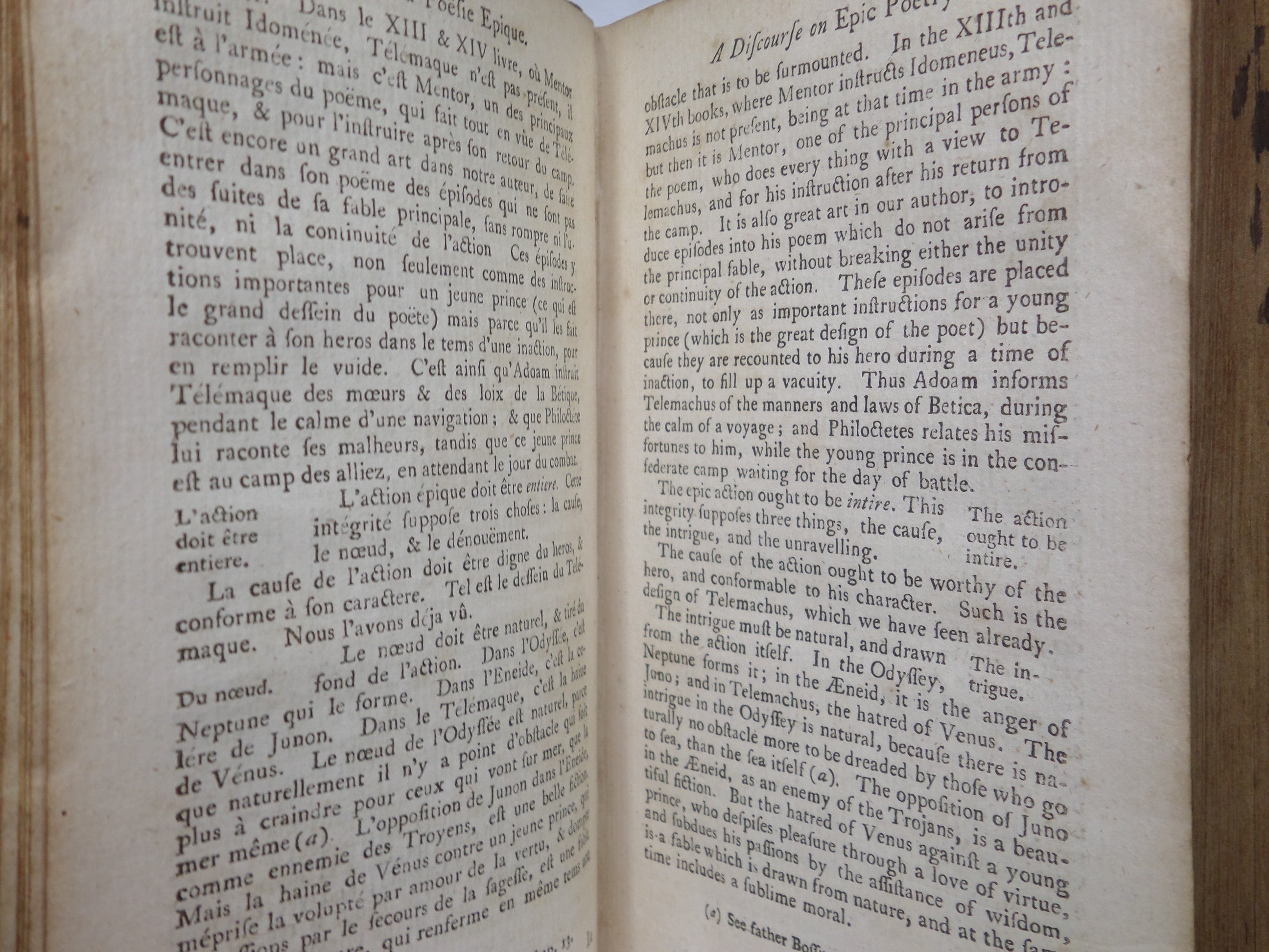 THE ADVENTURES OF TELEMACHUS IN FRENCH & ENGLISH BY FRANCOIS FENELON 1754