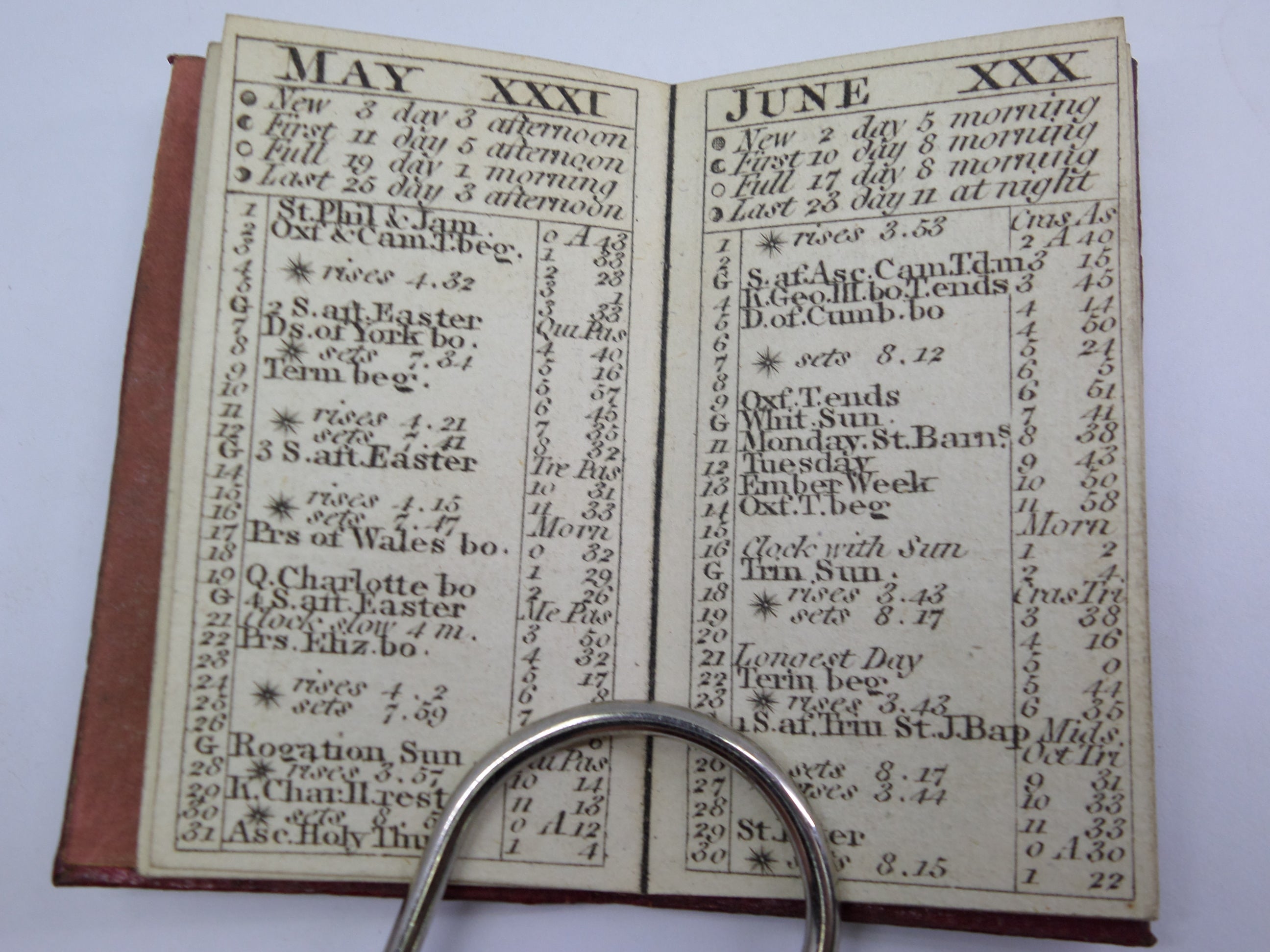 THE LONDON ALMANACK FOR THE YEAR 1810 FINE MINIATURE LEATHER-BOUND