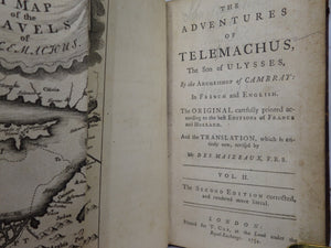 THE ADVENTURES OF TELEMACHUS IN FRENCH & ENGLISH BY FRANCOIS FENELON 1754