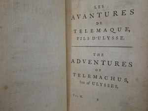 THE ADVENTURES OF TELEMACHUS IN FRENCH & ENGLISH BY FRANCOIS FENELON 1754