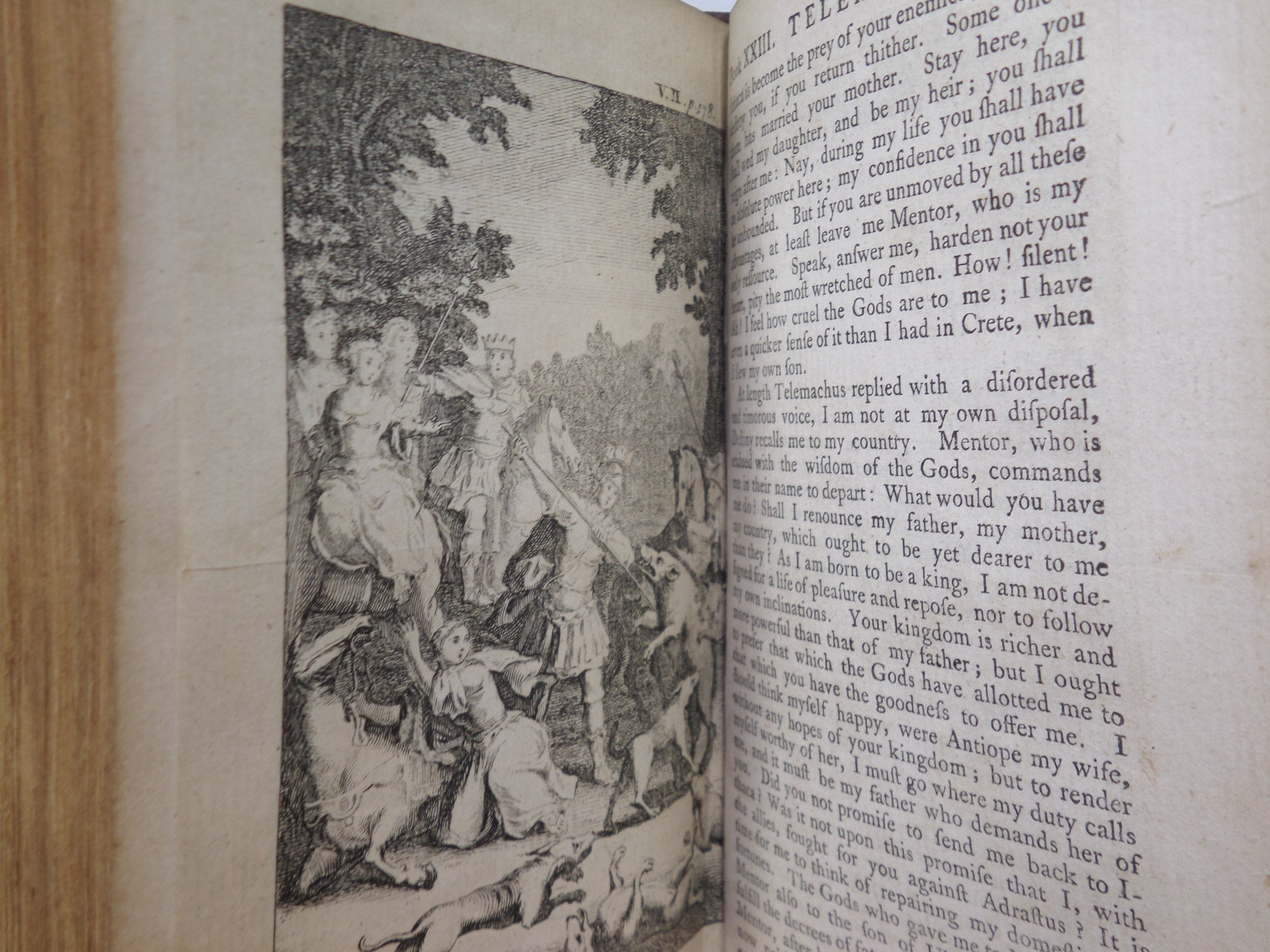 THE ADVENTURES OF TELEMACHUS IN FRENCH & ENGLISH BY FRANCOIS FENELON 1754