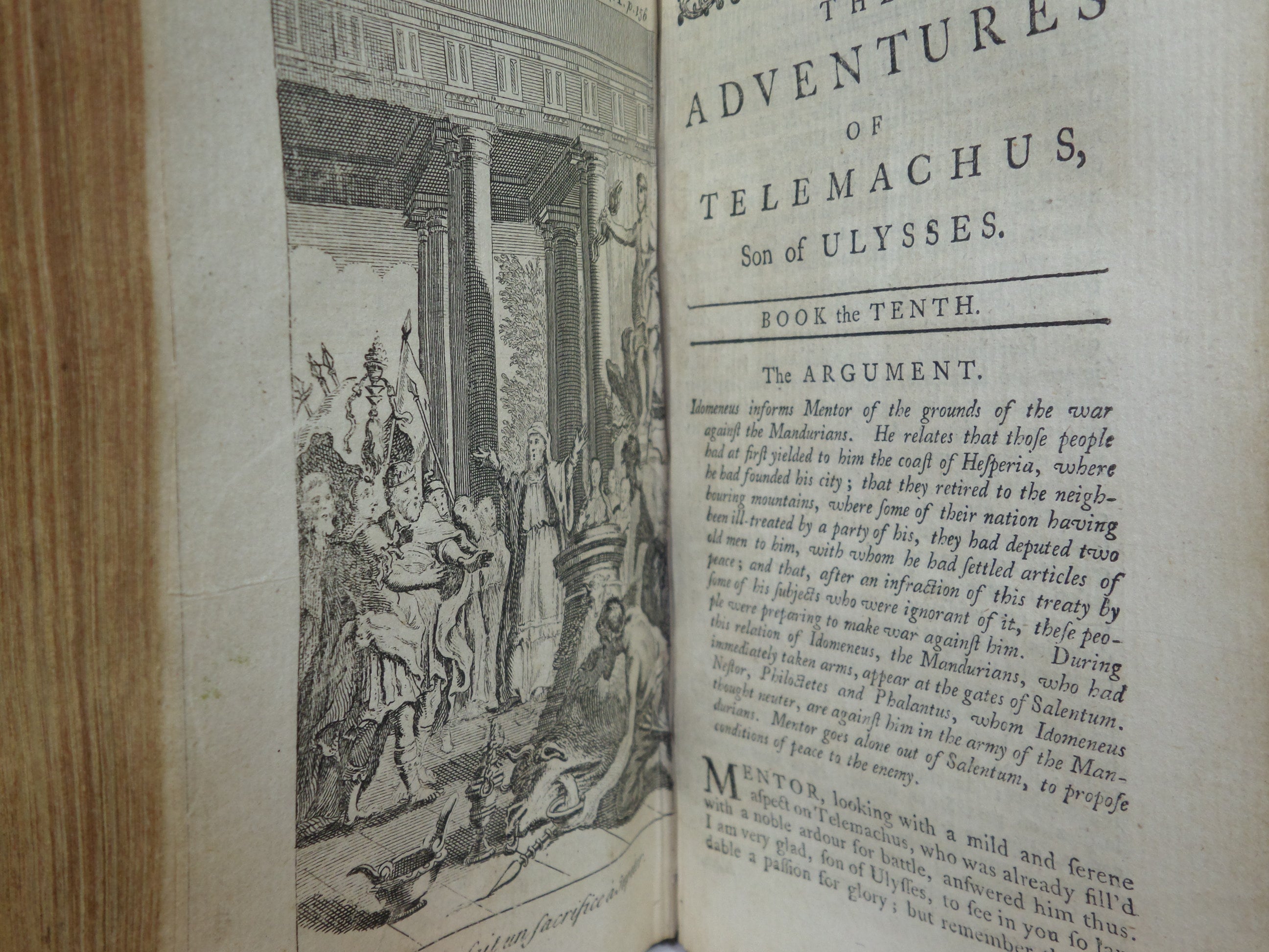 THE ADVENTURES OF TELEMACHUS IN FRENCH & ENGLISH BY FRANCOIS FENELON 1754