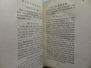 DAILOGUES OF THE DEAD BY LORD GEORGE LYTTELTON 1760 THIRD EDITION, TREE CALF