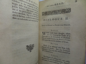 DAILOGUES OF THE DEAD BY LORD GEORGE LYTTELTON 1760 THIRD EDITION, TREE CALF