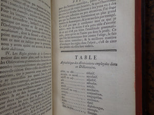 DICTIONNAIRE GRAMMATICAL DE LA LANGUE FRANCOISE 1768 LEATHER BOUND IN TWO VOLS