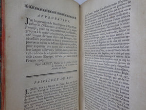 DICTIONNAIRE GRAMMATICAL DE LA LANGUE FRANCOISE 1768 LEATHER BOUND IN TWO VOLS