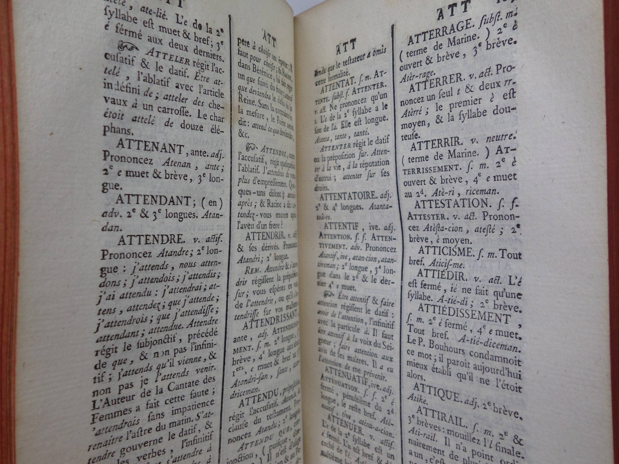 DICTIONNAIRE GRAMMATICAL DE LA LANGUE FRANCOISE 1768 LEATHER BOUND IN TWO VOLS