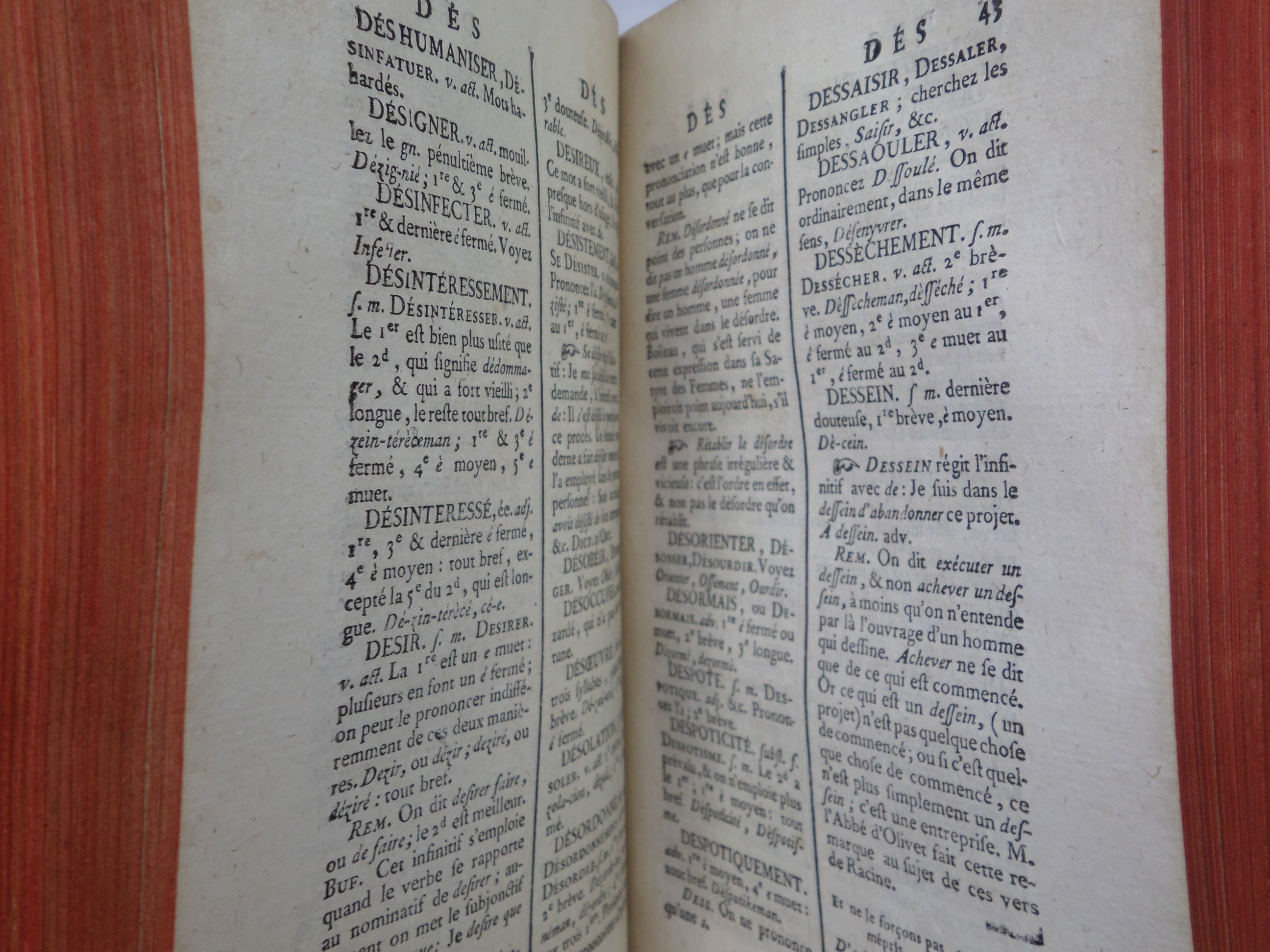 DICTIONNAIRE GRAMMATICAL DE LA LANGUE FRANCOISE 1768 LEATHER BOUND IN TWO VOLS