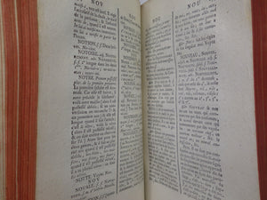 DICTIONNAIRE GRAMMATICAL DE LA LANGUE FRANCOISE 1768 LEATHER BOUND IN TWO VOLS