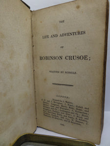 THE LIFE & ADVENTURES OF ROBINSON CRUSOE BY DANIEL DEFOE 1818 LEATHER-BOUND