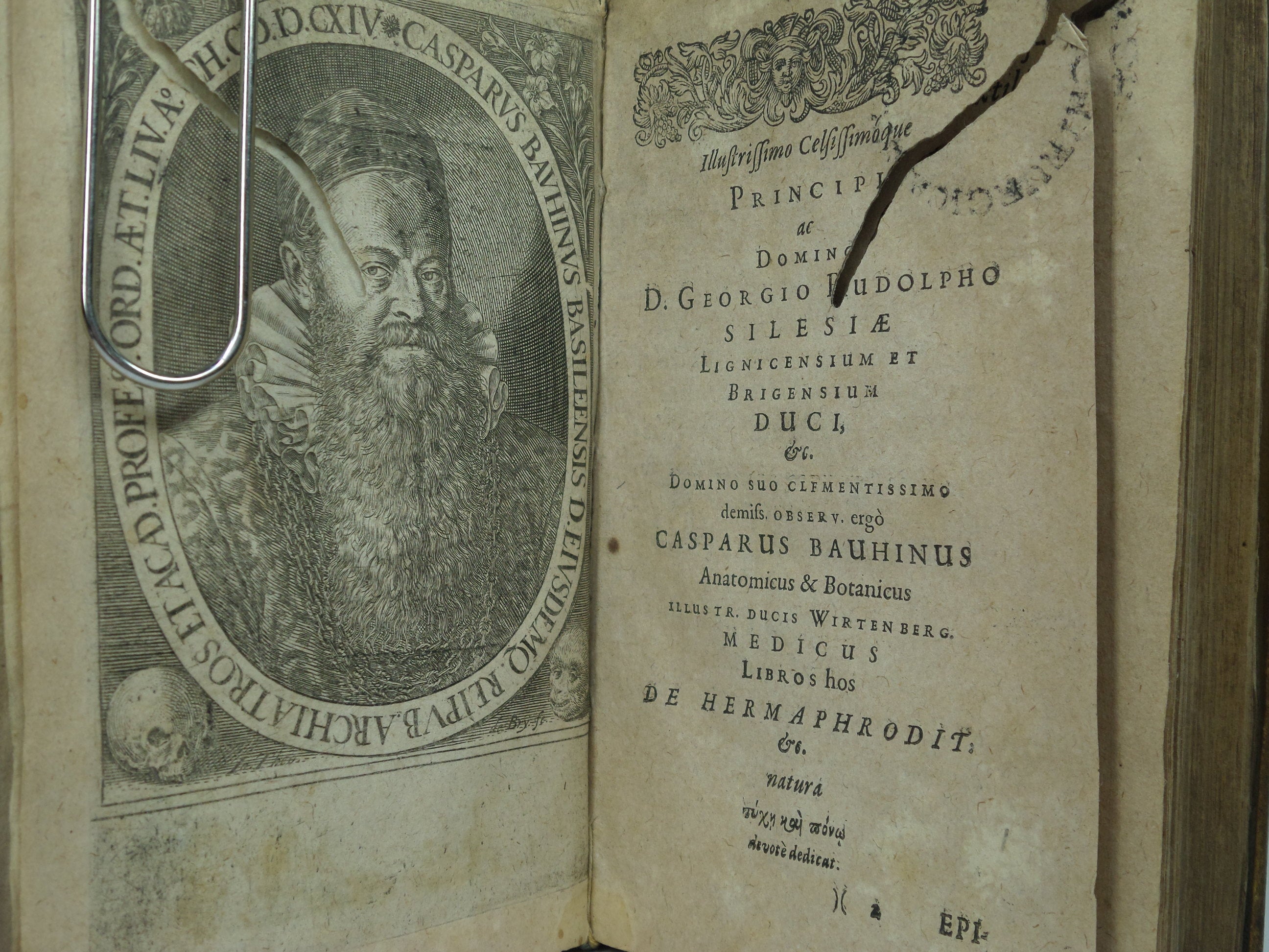 DE HERMAPHRODITORUM MONSTROSORUM PARTUUM NATURA BY CASPAR BAUHIN 1614 FIRST EDITION