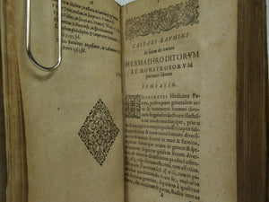 DE HERMAPHRODITORUM MONSTROSORUM PARTUUM NATURA BY CASPAR BAUHIN 1614 FIRST EDITION