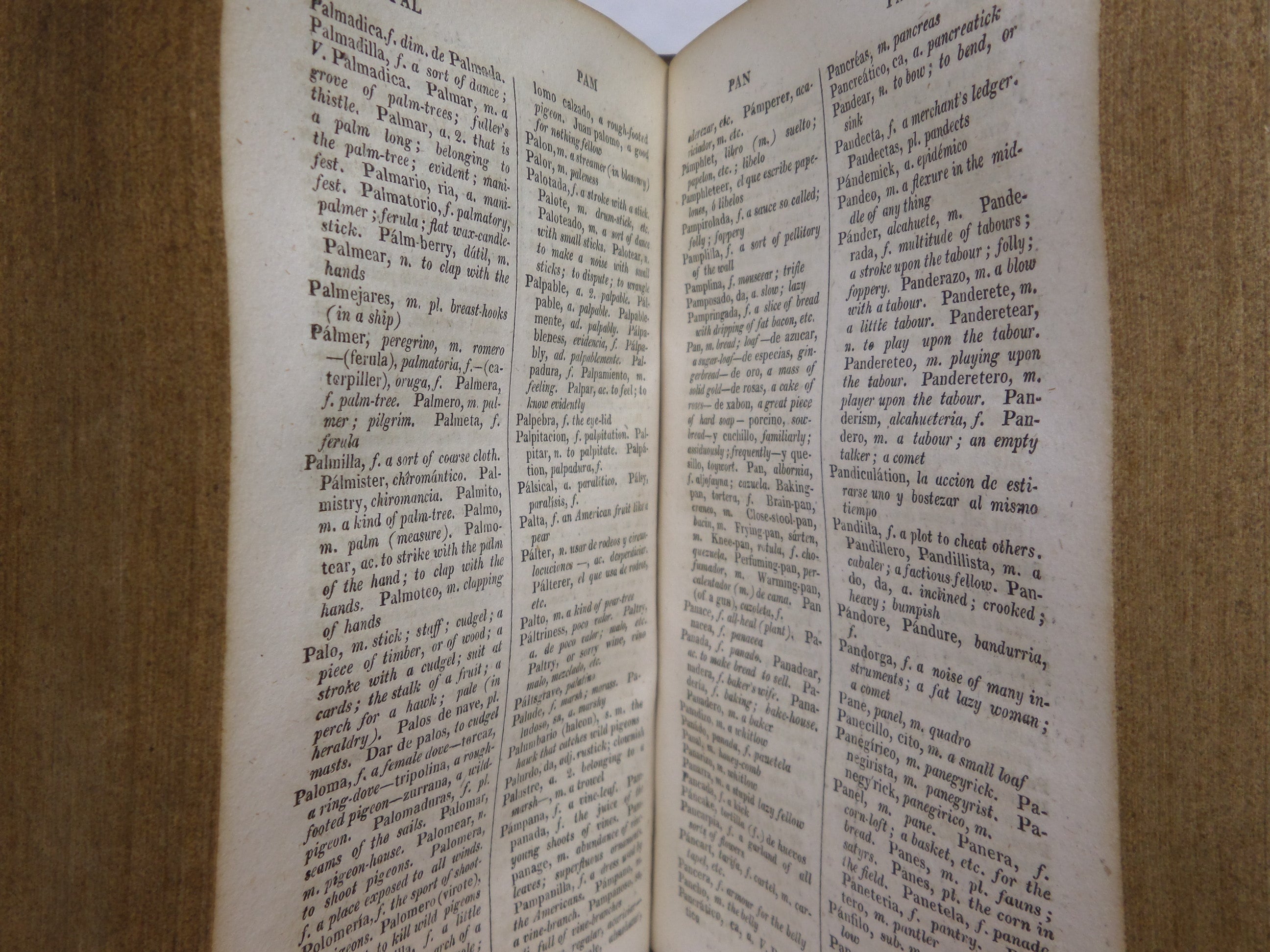 FIRST DICTIONARY OF TWO LANGUAGES UNDER A SINGLE ALPHABET ENGLISH & SPANISH 1811