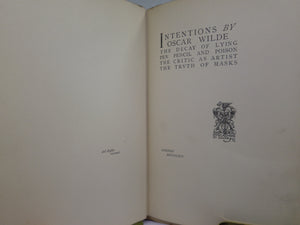 INTENTIONS BY OSCAR WILDE 1891 FIRST EDITION