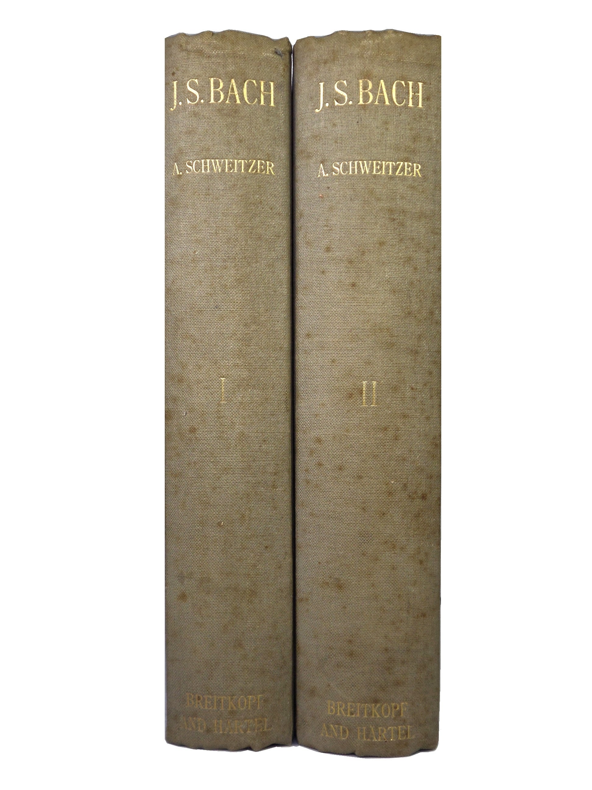 J.S. BACH BY ALBERT SCHWEITZER 1911 FIRST ENGLISH EDITION IN TWO VOLUMES
