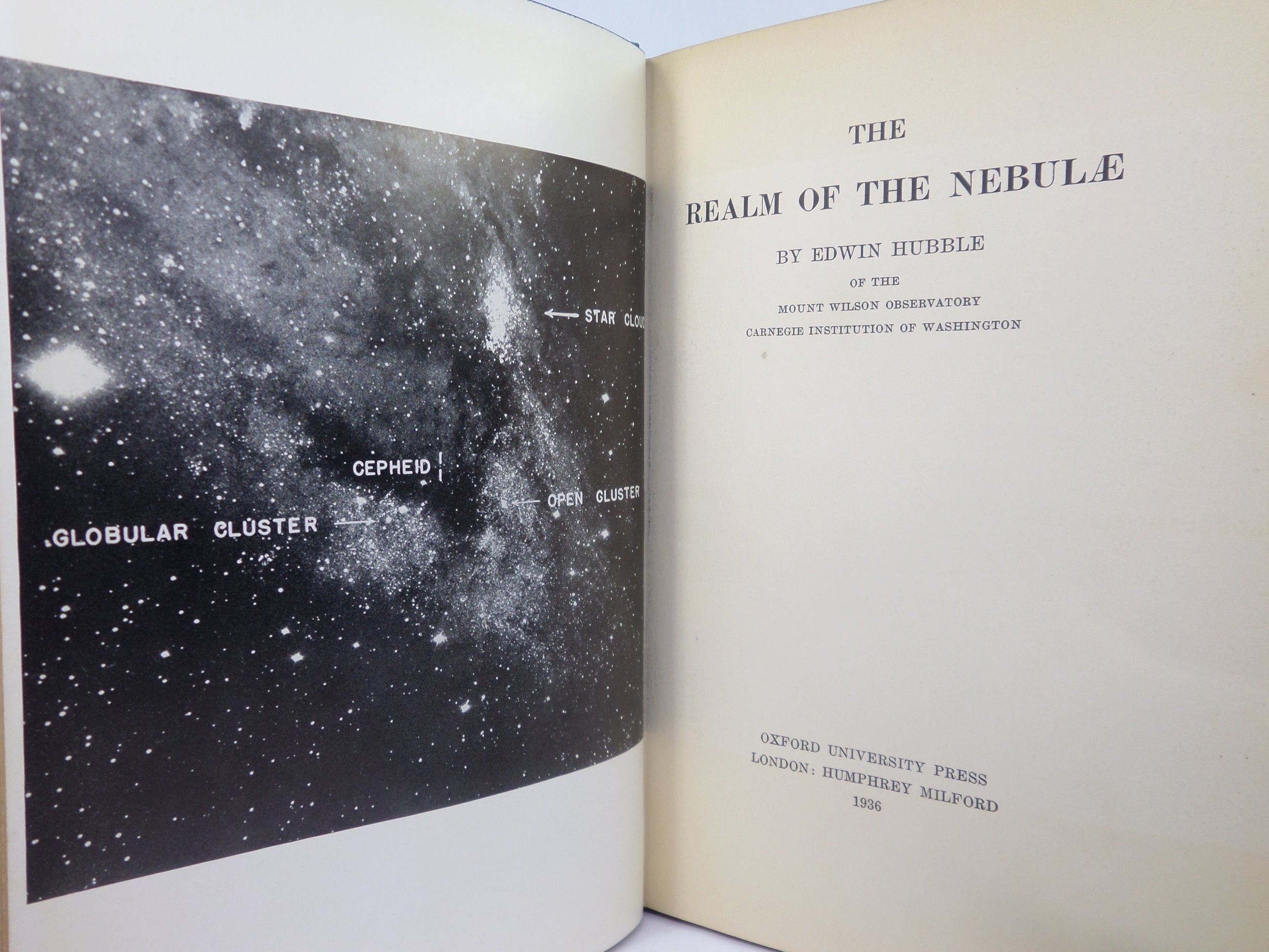Edwin Hubble Book THE REALM OF THE NEBULAE BY EDWIN HUBBLE 1936 FIRST EDITION HARDCOVER ...