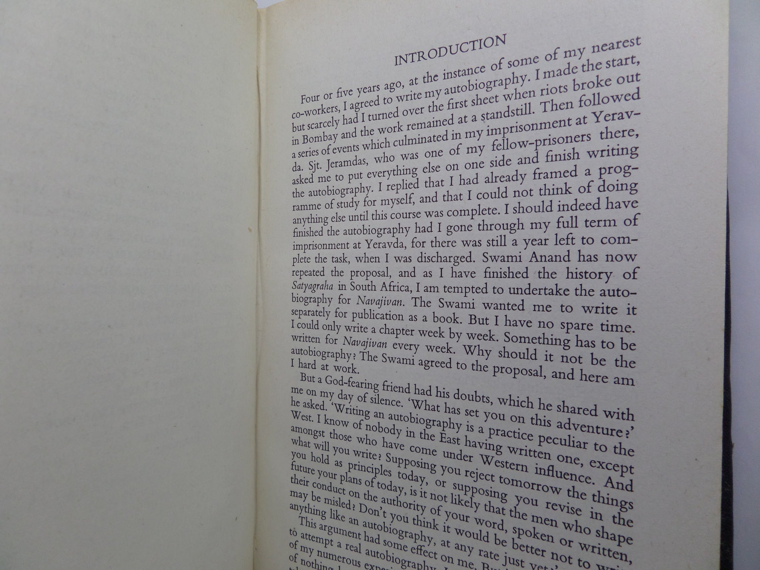 THE STORY OF MY EXPERIMENTS WITH TRUTH: AN AUTOBIOGRAPHY 1949 MAHATMA GANDHI FIRST EDITION