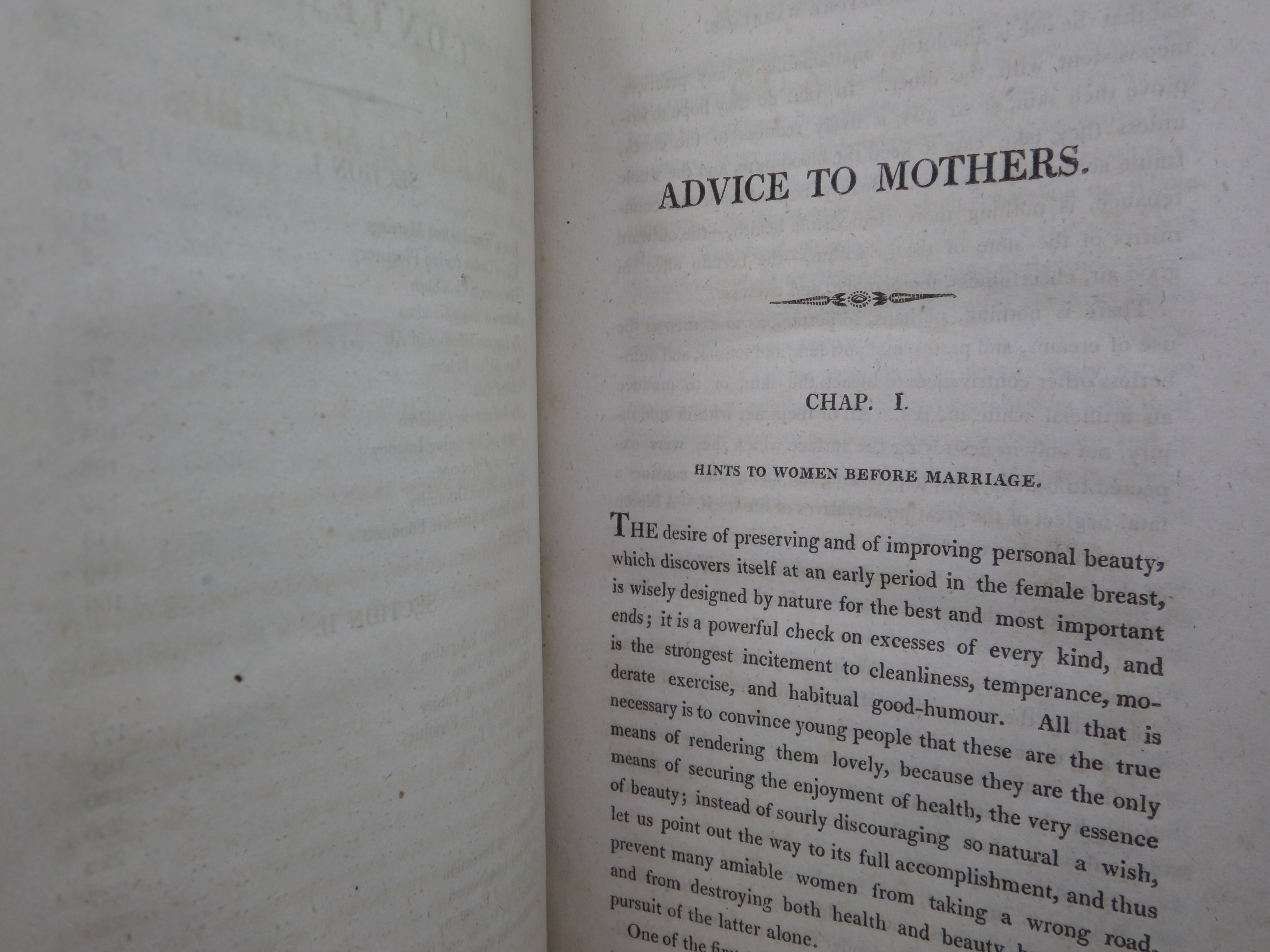 ADVICE TO MOTHERS BY J. BAILLIE 1812 FIRST EDITION, TREE CALF BINDING