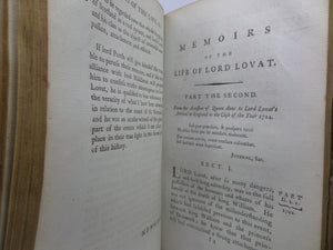 MEMOIRS OF THE LIFE OF SIMON LORD LOVAT 1797 LEATHER BOUND