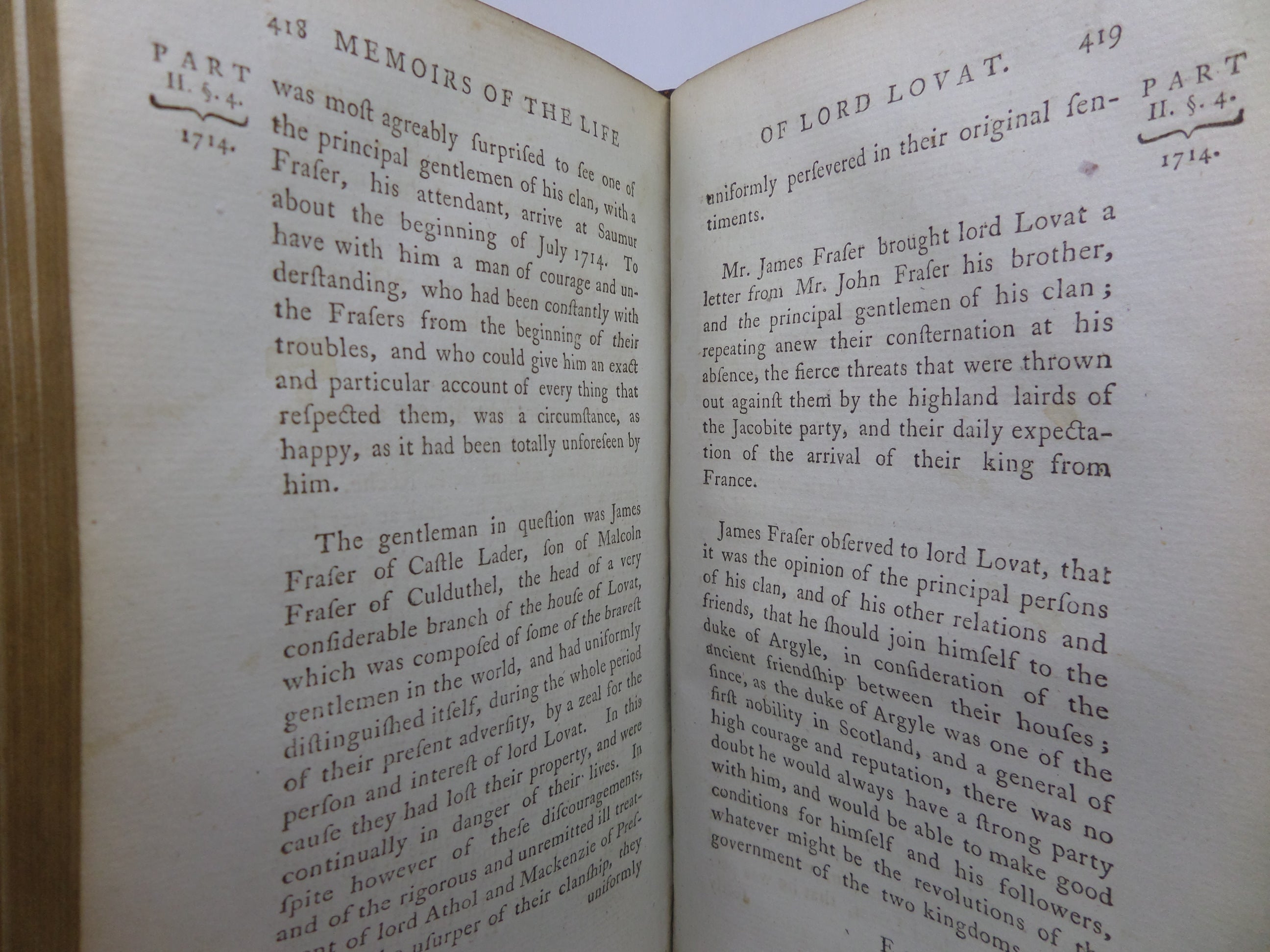 MEMOIRS OF THE LIFE OF SIMON LORD LOVAT 1797 LEATHER BOUND