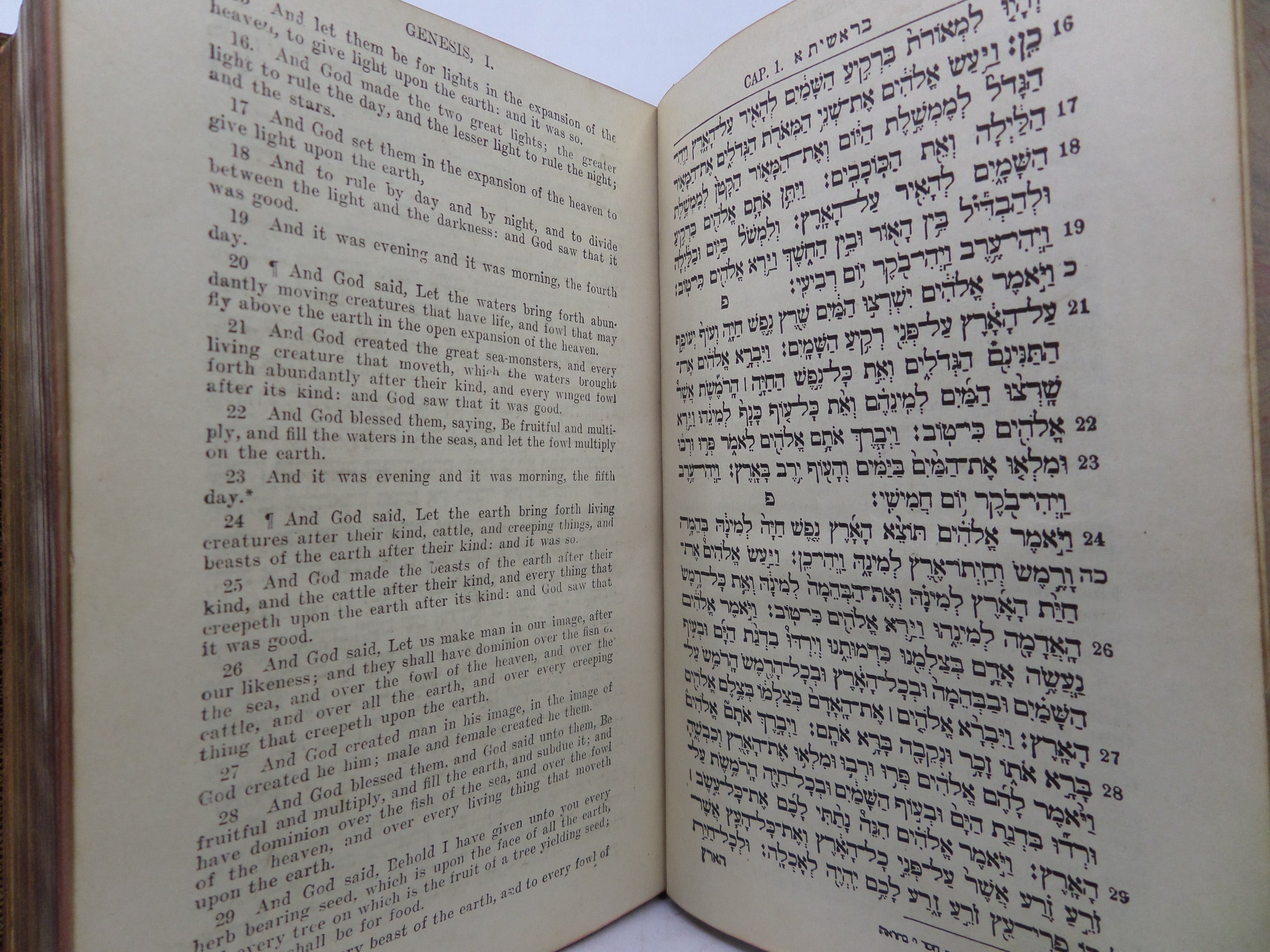 CHUMASH - TORAH - THE PENTATEUCH + SABBATH MORNING PRAYERS 1913 LEATHER BOUND