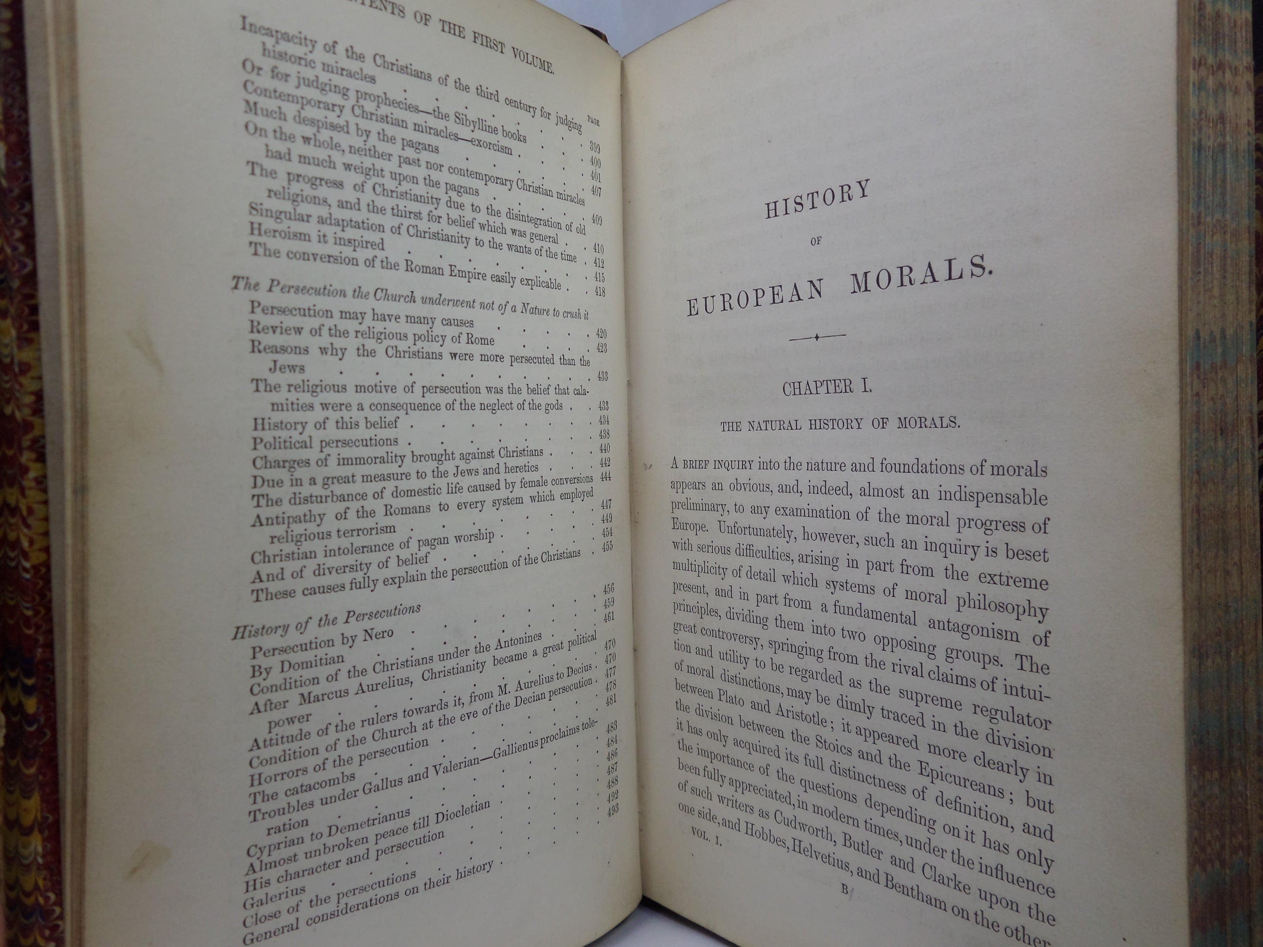 HISTORY OF EUROPEAN MORALS FROM AUGUSTUS TO CHARLEMAGNE 1869 LEATHER-BOUND SET