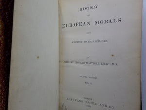 HISTORY OF EUROPEAN MORALS FROM AUGUSTUS TO CHARLEMAGNE 1869 LEATHER-BOUND SET