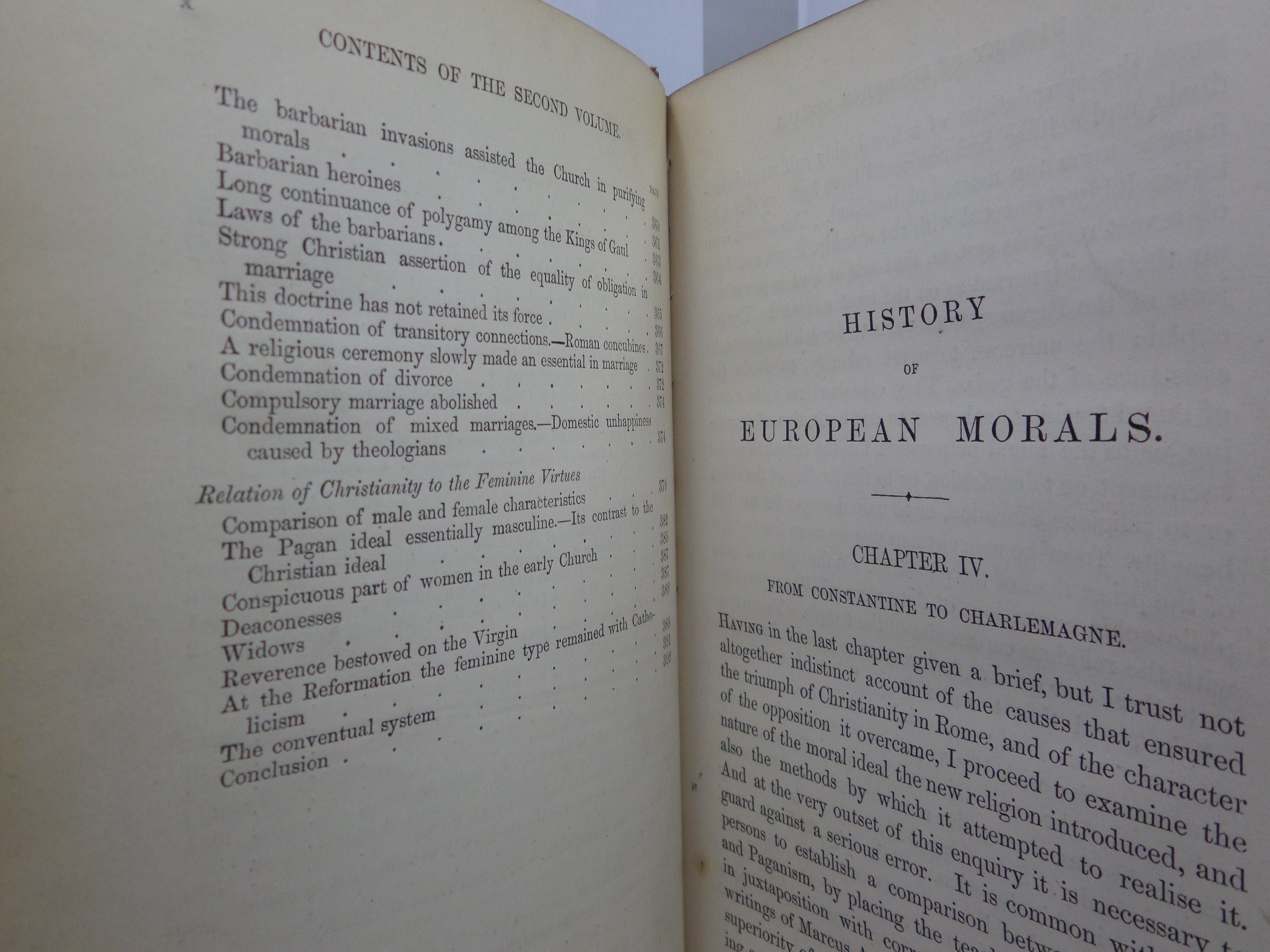 HISTORY OF EUROPEAN MORALS FROM AUGUSTUS TO CHARLEMAGNE 1869 LEATHER-BOUND SET