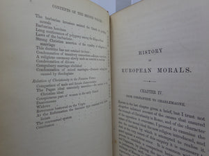 HISTORY OF EUROPEAN MORALS FROM AUGUSTUS TO CHARLEMAGNE 1869 LEATHER-BOUND SET