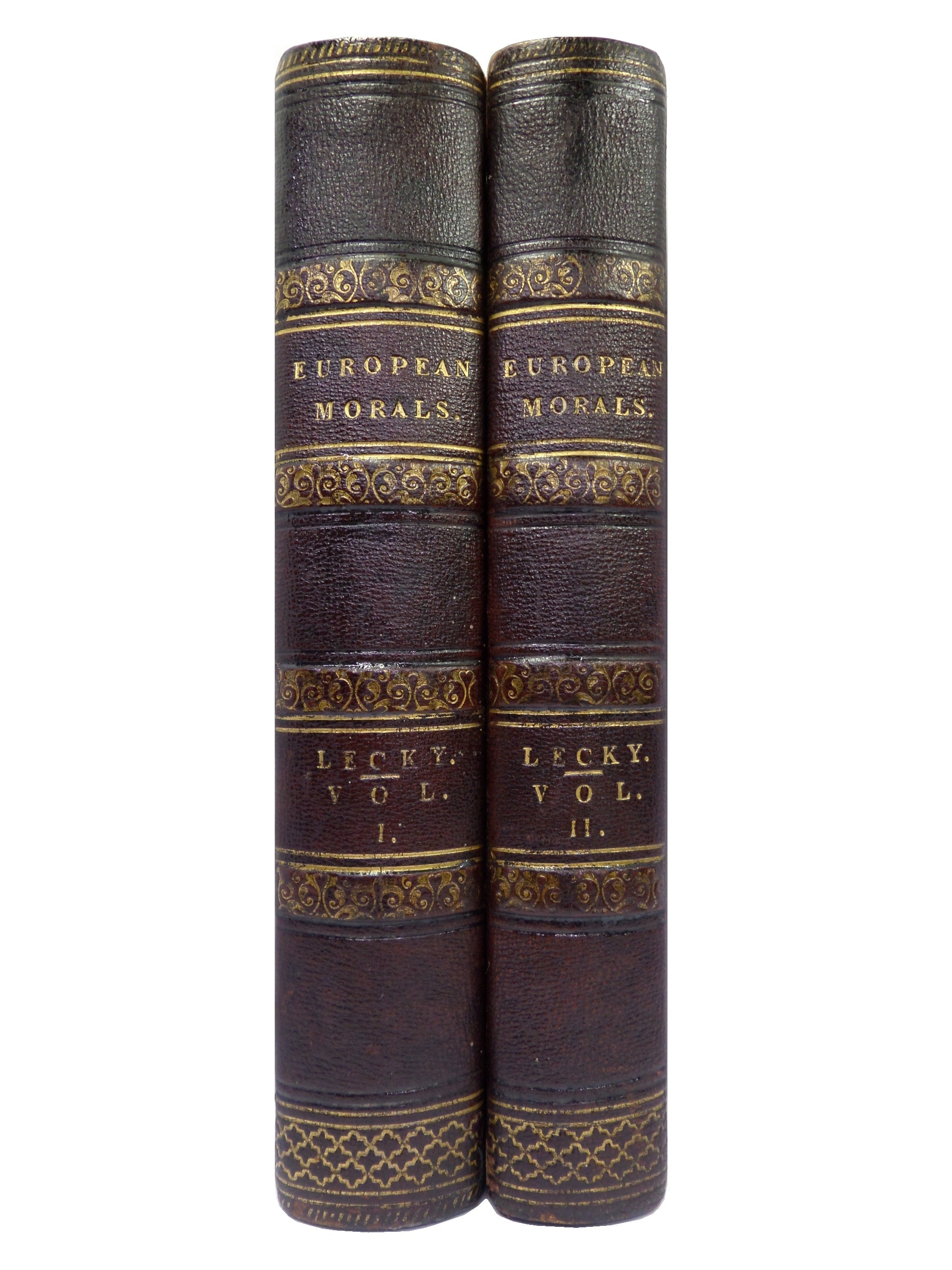 HISTORY OF EUROPEAN MORALS FROM AUGUSTUS TO CHARLEMAGNE 1869 LEATHER-BOUND SET