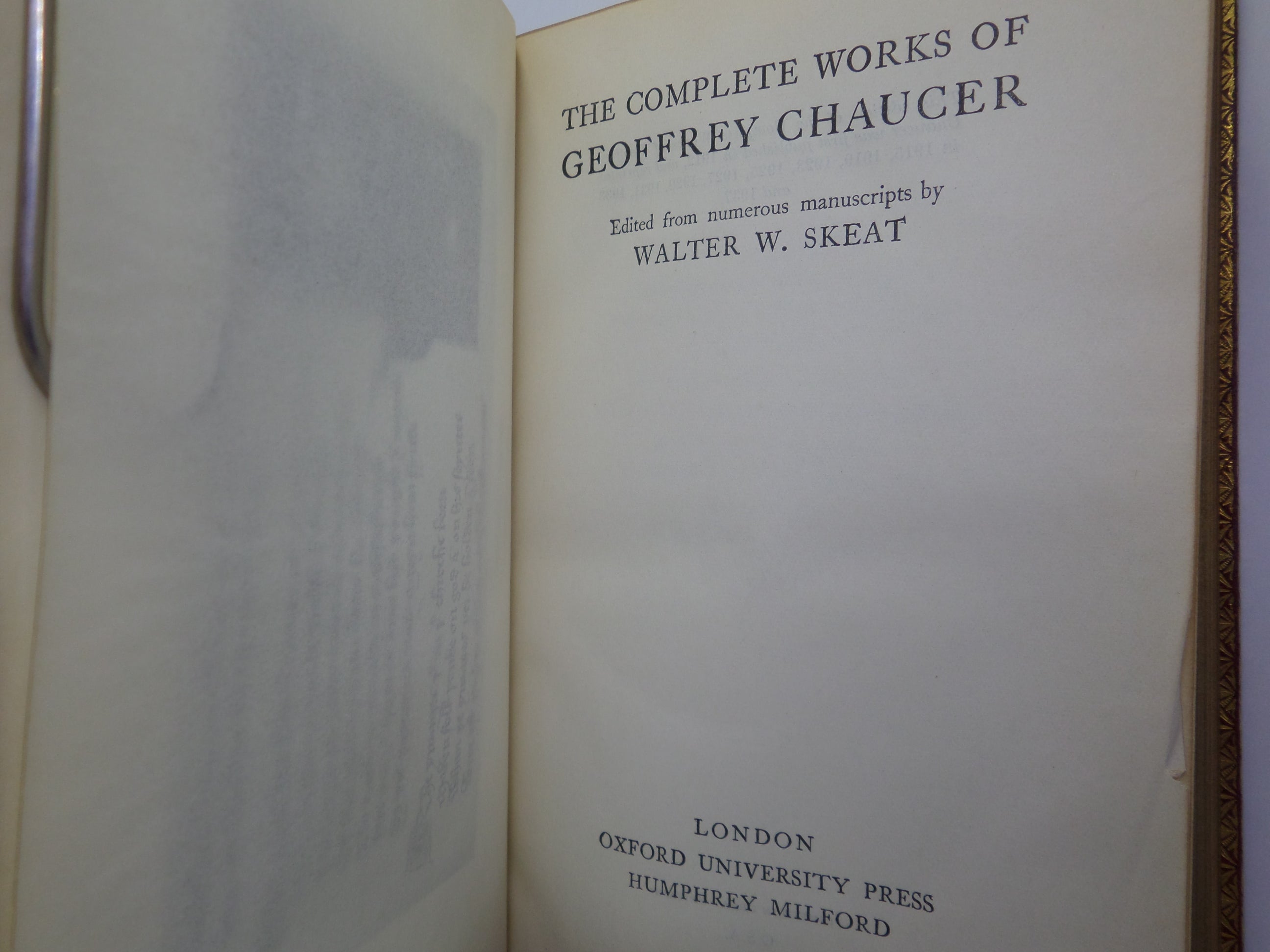 THE COMPLETE WORKS OF GEOFFREY CHAUCER 1937 RIVIERE FINE BINDING IN SLIPCASE