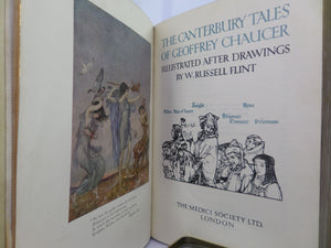 THE CANTERBURY TALES OF GEOFFREY CHAUCER 1929 VELLUM BOUND, W RUSSELL FLINT ILLS