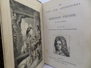 THE LIFE AND ADVENTURES OF ROBINSON CRUSOE BY DANIEL DEFOE, LEATHER BOUND