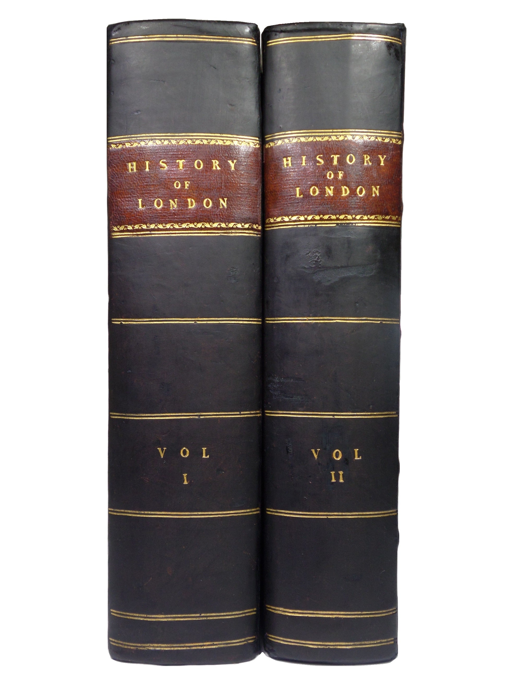 THE HISTORY OF LONDON AND ITS ENVIRONS 1811 HENRY HUNTER 2 VOLS. LEATHER-BOUND