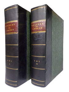 THE HISTORY OF LONDON AND ITS ENVIRONS 1811 HENRY HUNTER 2 VOLS. LEATHER-BOUND