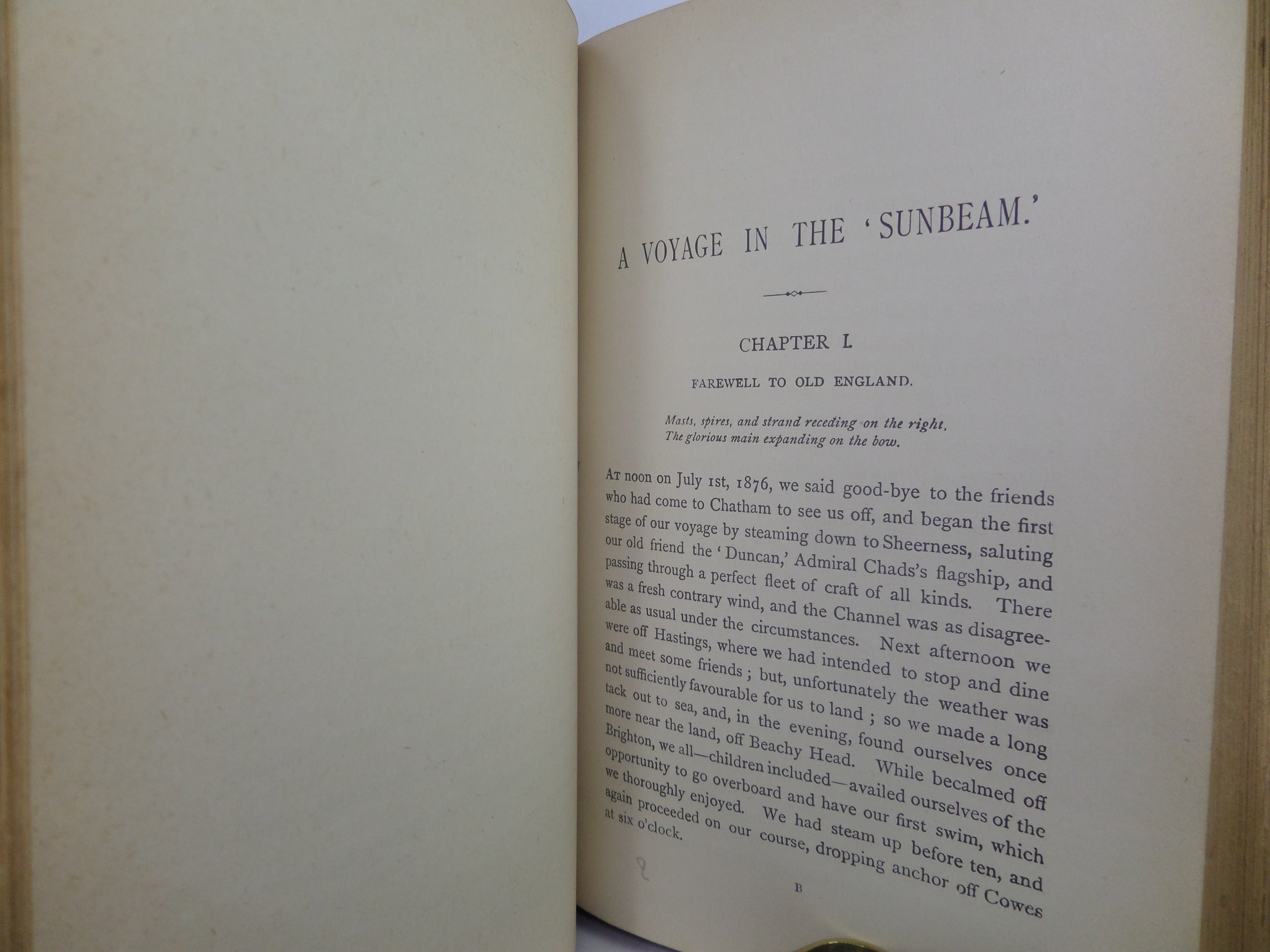 A VOYAGE IN THE 'SUNBEAM' BY LADY BRASSEY 1891 LEATHER BINDING