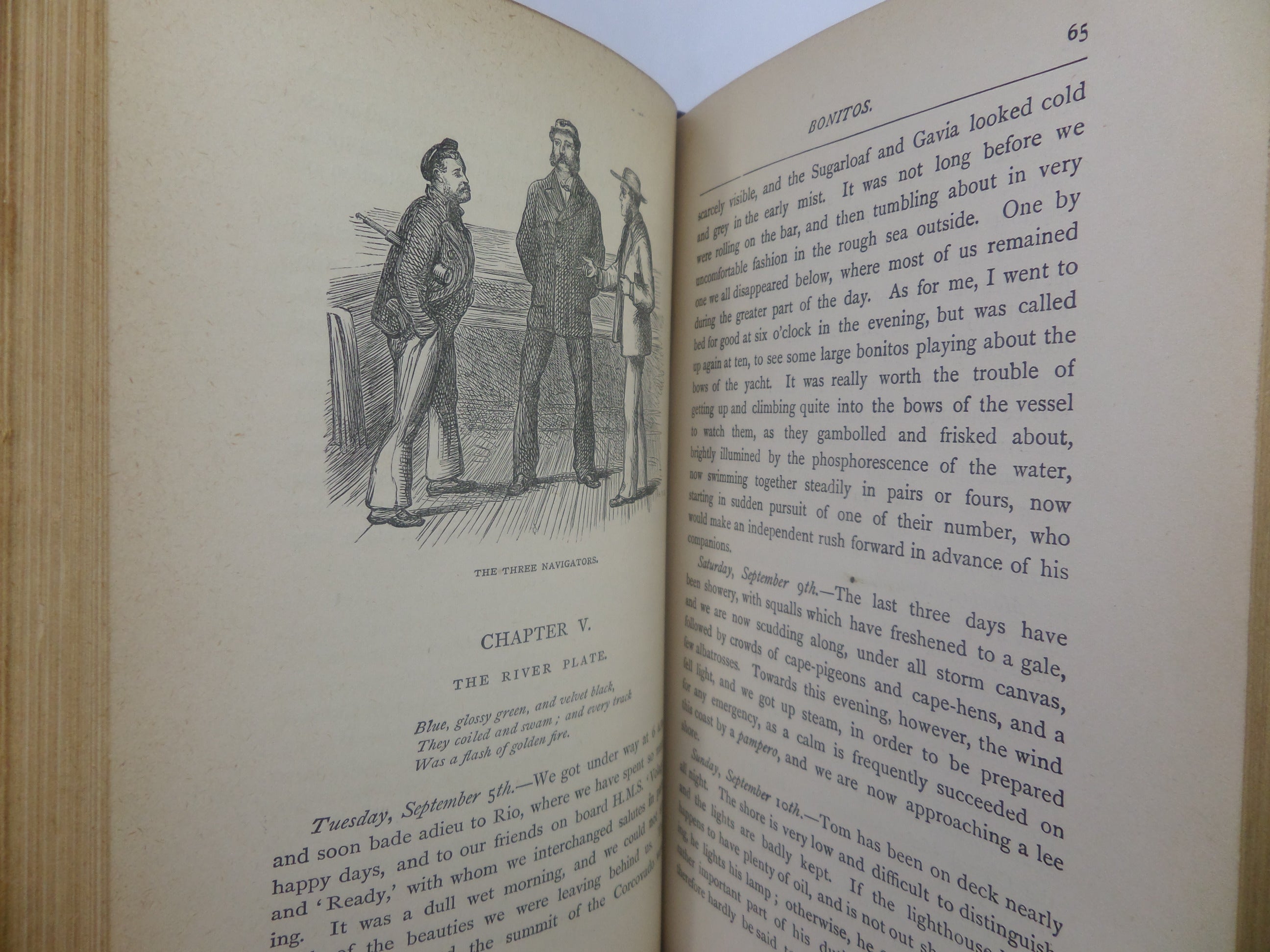 A VOYAGE IN THE 'SUNBEAM' BY LADY BRASSEY 1891 LEATHER BINDING