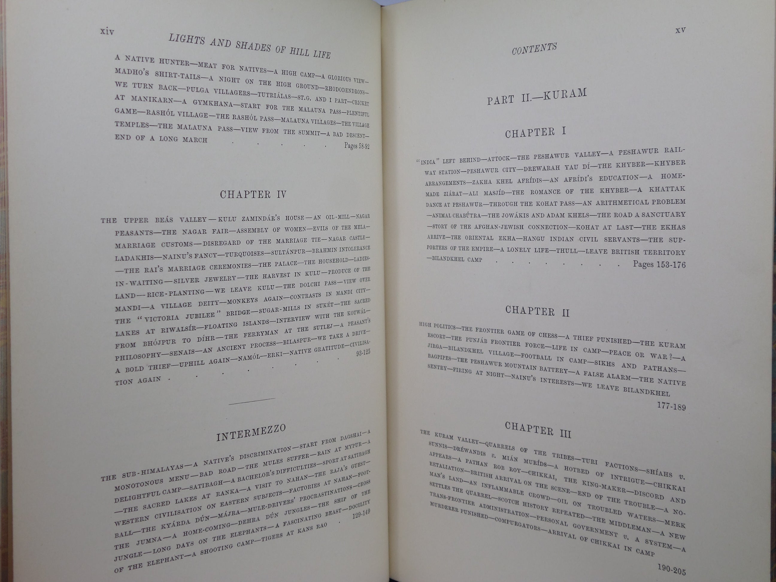 LIGHTS & SHADES OF HILL LIFE IN THE AFGHAN AND HINDU HIGHLANDS OF THE PUNJAB BY F. ST. J. GORE 1895 FINE TREE CALF BINDING