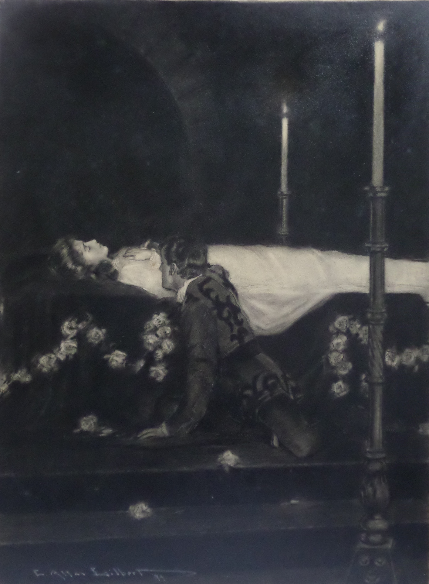 ORIGINAL DRAWING / ARTWORK BY CHARLES ALLEN GILBERT 1899, SHAKESPEARE'S ROMEO & JULIET