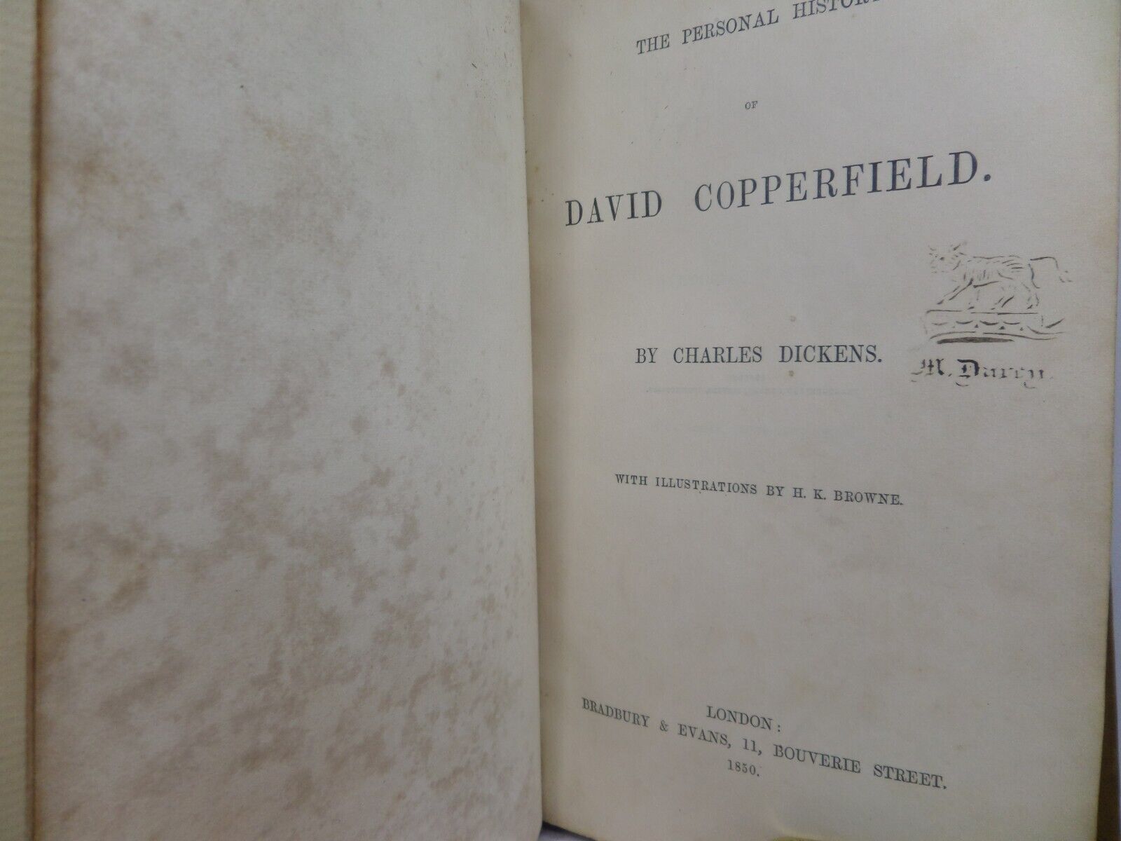 DAVID COPPERFIELD BY CHARLES DICKENS 1850 FIRST EDITION, FINE LEATHER BINDING