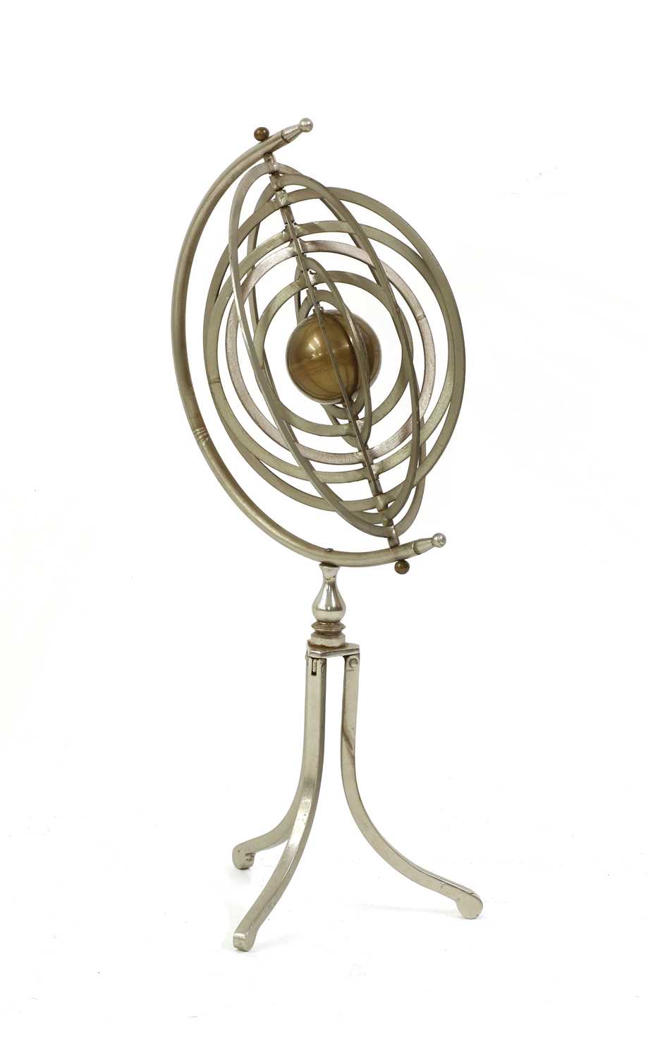 CIRCA 1900 COPERNICAN BRASS & STEEL ARMILLARY SPHERE GLOBE