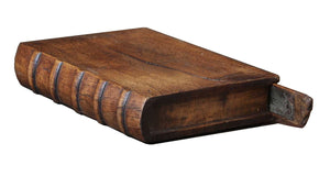 ANTIQUE 18TH CENTURY HAND-CARVED OAK SECRET BOOK BOX DOCUMENT SAFE