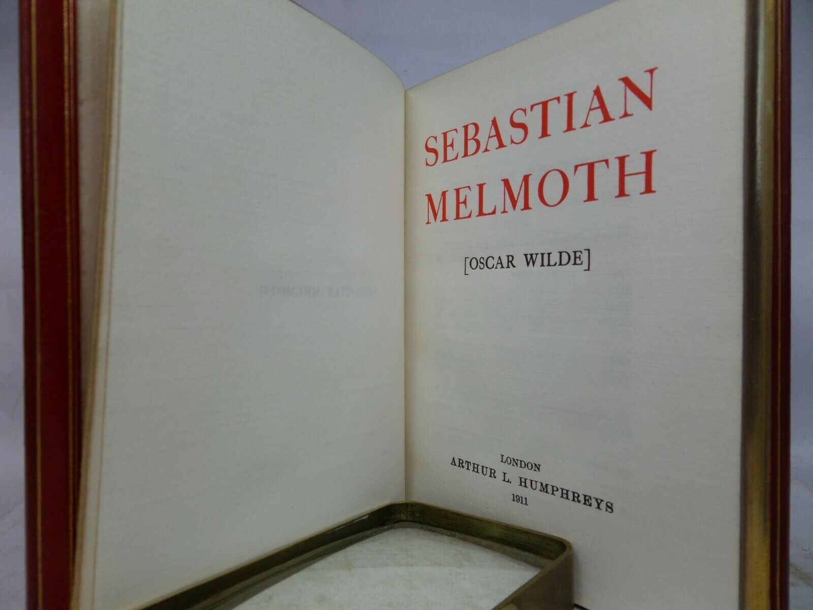 SEBASTIAN MELMOTH BY OSCAR WILDE 1911 BUMPUS FINE LEATHER BINDING